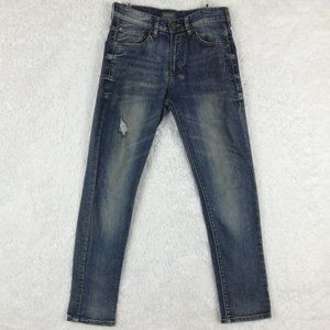 Company 81 Mens Jeans‎ Skinny Denim Blue Medium Wash Distressed Mid Rise 30x30